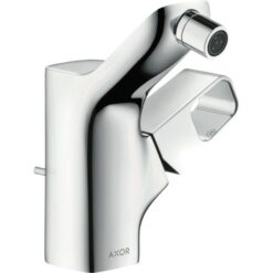 Single lever bidet mixer with pop-up waste set