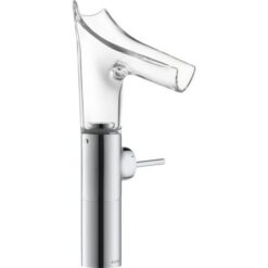 Single lever basin mixer 220 with glass spout for wash bowls with waste set