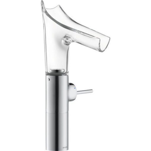 Single lever basin mixer 220 with glass spout for wash bowls with waste set