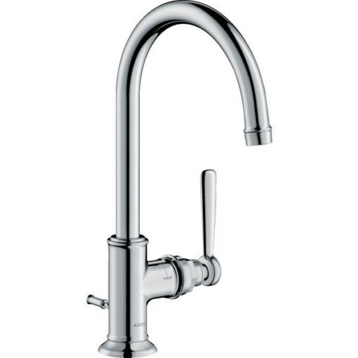 Single lever basin mixer 210 with lever handle and pop-up waste set