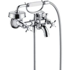 2-handle bath mixer for exposed installation with cross handles