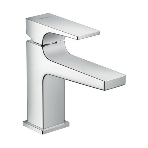 Metropol Single lever basin mixer 100 with lever handle for handrinse basins with push-open waste set