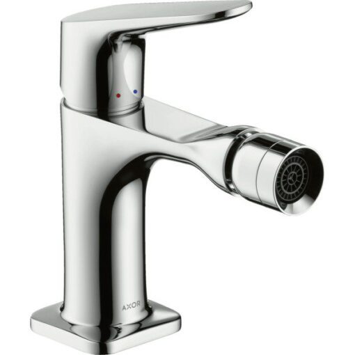 Single lever bidet mixer with pop-up waste set